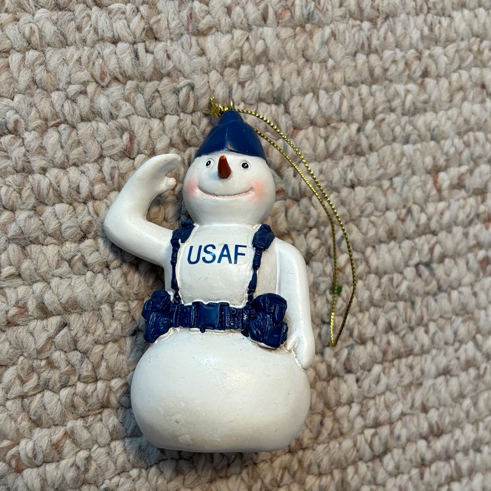 USAF Snowman Ornament - White and Blue